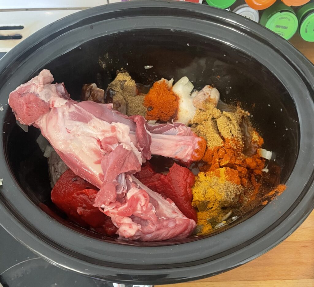 Curried lamb in a slow cooker